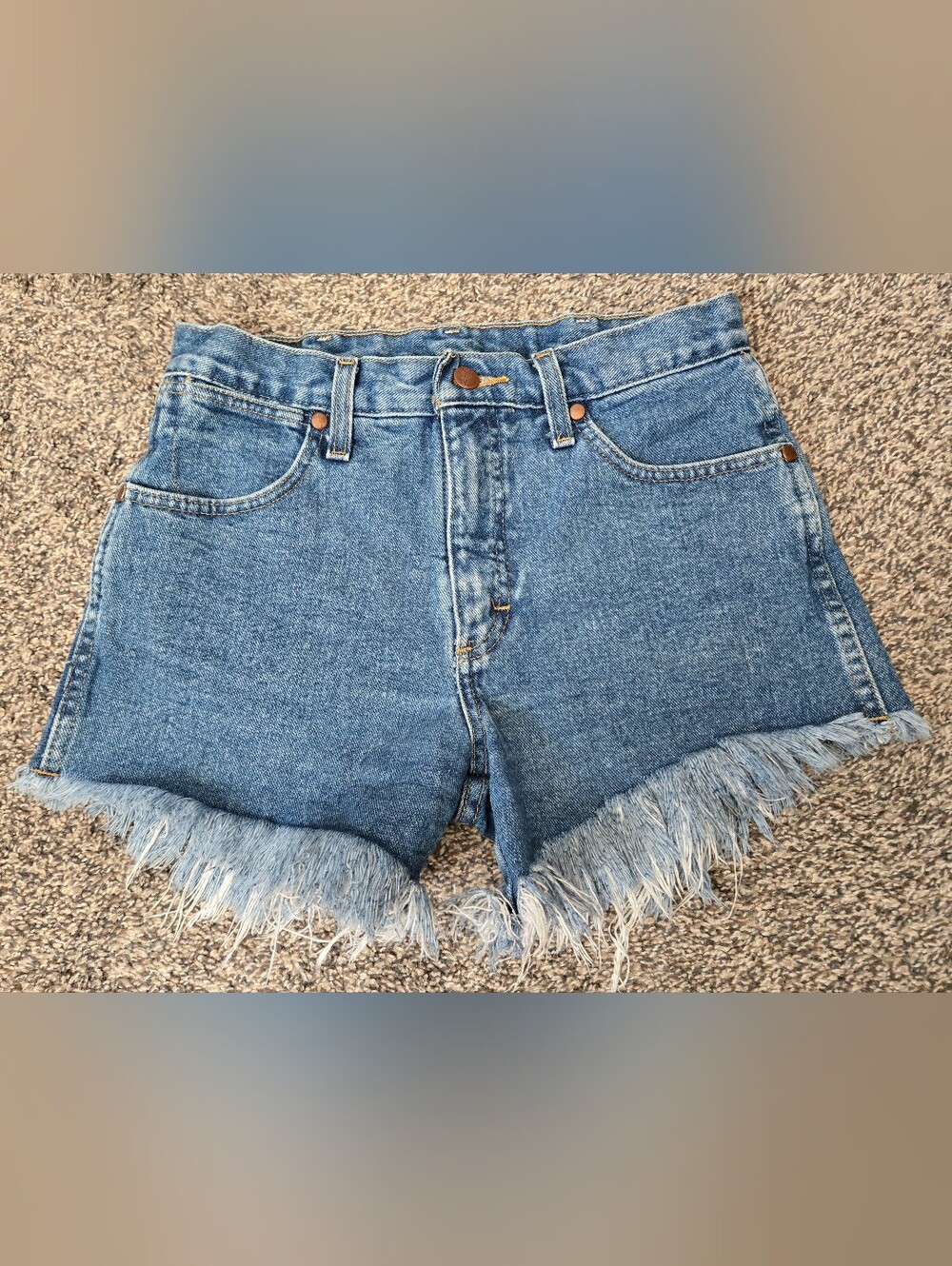 Wrangler Dark Blue High-Rise Denim Shorts